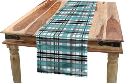 ABAKUHAUS Streep Tafelloper, Geruite Tartan Sporen, Eetkamerkeuken Rechthoekige Decoratieve Tafelloper, 40 x 180 cm, Meerkleurig