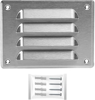Ventilatie Roosters RVS met Insectenhor 140x105mm voor Buitenlucht