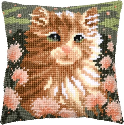 Vervaco - Kruissteekkussen kit Kitten - PN-0212081 - Borduren - Borduurpakket - Borduurpakket volwassenen - Borduurpakket kind