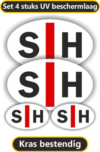Jerma - SH - Slechthorend Embleem sticker set 4 st - 2 st 10x6 - 2 st 5x3 cm - Vinyl - zelfklevend
