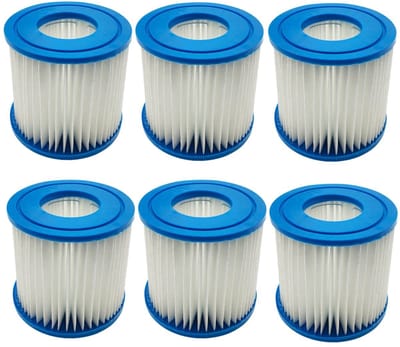 Dailygoods- Filtercartridge Pack van 6 - Compatibel met Bestway/Intex Type D/VII - Vervangende cartridgepomp - Filterpomp - Effectieve vuilopname - Regelmatig vervangen voor optimale prestaties - Zwembadfilter
