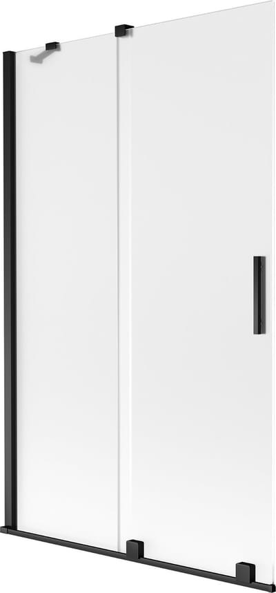 Mexen Velar badwand 2-delig schuifbaar 110 x 150 cm, matglas, zwart - 896-110-000-31-70