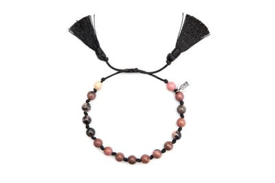 CO88 Collection Serenity 8CB 80042 Armband met Tassel - Natuursteen 6 mm - One-size - Roze / Multi Kleuren