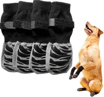 Rainbecom - Antislip Hondensokken met Klittenband - Maat XS - Set van 4 - hondenschoenen Dubbelzijdig - Klittenbandsluiting - Pootbescherming voor Binnen & Buiten – Honden Sokken tegen Uitglijden en Likkende Poten