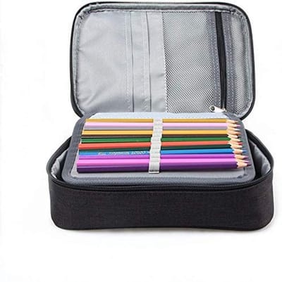 Dailygoody - 72 Compartimenten Etui - Handig en Draagbaar - Zwart - Perfect voor Studenten en Artiesten - Stevige en Ruime Opbergruimte