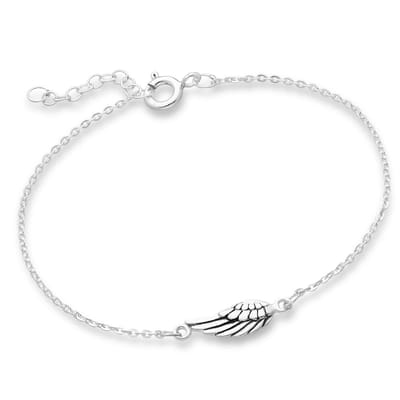 EAR IT UP - Armband - Dames - Vleugel - Engel - 925 sterling zilver - Geoxideerde details - 15 tot 17,5 cm - 1 stuk