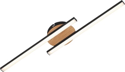 BRILONER - LED Plafonniére - plafondlamp - 12 watt - 960 lumen - 3.000 kelvin - houtzwart