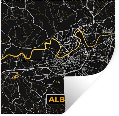 Muurstickers - Sticker Folie - Stadskaart - Frankrijk - Plattegrond - Albi - Kaart - 100x100 cm - Plakfolie - Muurstickers Kinderkamer - Zelfklevend Behang XXL - Zelfklevend behangpapier - Stickerfolie