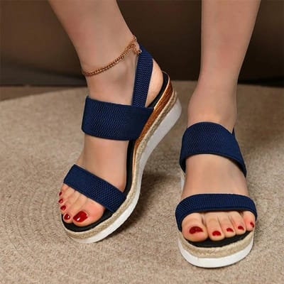 Hoge Hakken Dames Sandalen Nieuwe Platform Sleehakken Schoenen Zomer Mode Jurk Strand Slippers Wandelen Pumps Slippers 43 brown