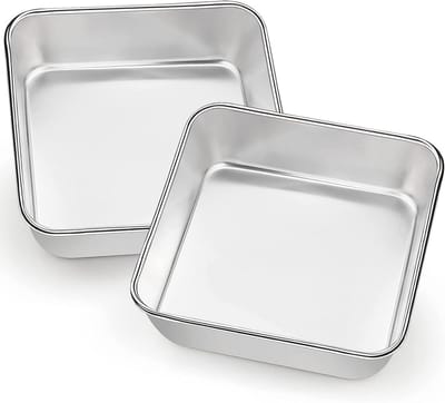 Solidchoice - Set van 2 RVS Taartvormen vierkant voor Taart, Brownie en Lasagne