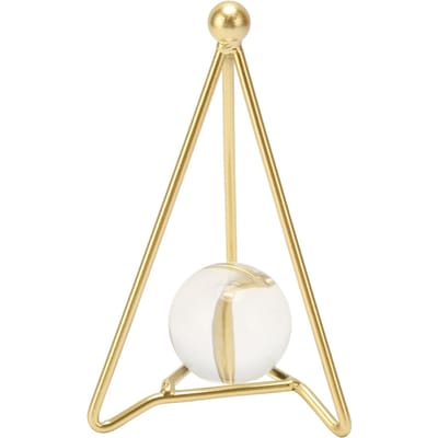 Kunstmatige Kristallen Bol met Gouden Standaard Geometrische Abstracte Kunst Display Woonkamer Huisdecoratie