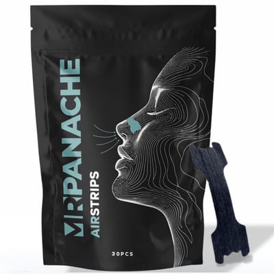 MR.PANACHE - Neusstrips - Zwart - 30 stuks - Anti-Snurk Neuspleisters - Zweetbestendig - Nasal strips - Voor Gevoelige Huid - Breathe - Pleisters voor beter slapen, sporten en verkoudheid - Neusspreider - Betere neusademhaling - Neustape