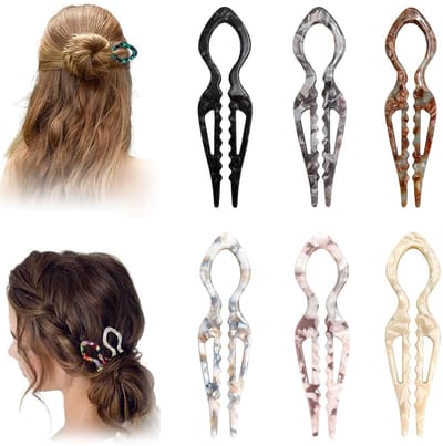 Franse haarclips voor dames - Populaire haarclips - Elegante haarclips voor dames - Perfect voor opsteekkapsels, knotjes en Franse twists - Dubbel sleufvergrendelingsmechanisme voor anti-loslaatclips - 6 stuks