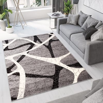 Tapiso Dream Vloerkleed Grijs Laagpolig Woonkamer Slaapkamer Tapijt Maat- 80x150