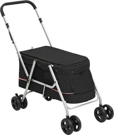 Inklapbare Hondenwagen voor Puppy's en Kleine Honden - Zwart