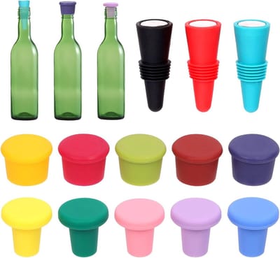 Herbruikbare siliconen wijnstopper voor flessen, ideaal voor het bewaren van wijn, bier en champagne, eenvoudig schoon te maken en vers te houden