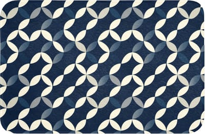 Badmat 60x40 cm - Antislip - Abstract - Patroon - Blauw - Badmatten voor badkamer - Badkamermat - Douchemat - Badkamer mat