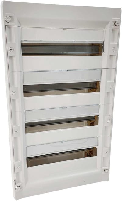 Verdeel kast - Groepenkast - Elektrische installatie - 4 rijen 18 modules - 750x450x128 mm - Wit