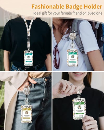 2 stuks Floral Sliding Badge Holder - Bescherm je ID kaarten met stijl