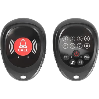 Draadloze Pager voor Zorgverleners Oproepknop Professioneel Oplaadbaar 3280.8ft Lang Bereik Verpleegoproep zwart
