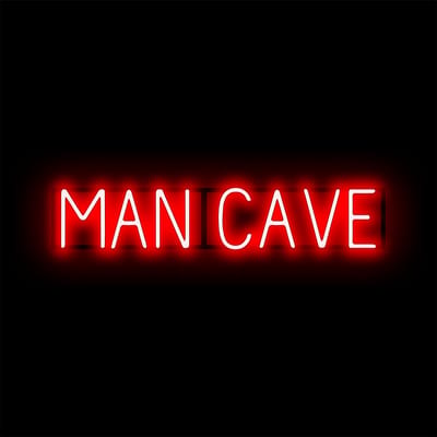 MAN CAVE - Lichtreclame Neon LED bord verlicht | SpellBrite | 81,44 x 16 cm | 6 Dimstanden & 8 Lichtanimaties | Reclamebord neon verlichting