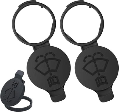 SnelShoppen - Windscreen Wiper Tank Deksel voor Opel Astra J K Corsa E Insignia A B Adam Mocha Viva Meriva B - 2 Stuks Zwarte Kunststof Afdekkappen
