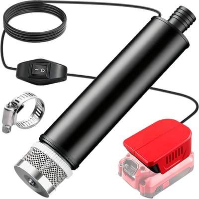 Krachtige Mini Waterpomp 30 L/Min, 4500 rpm, Dompelpomp voor Tuin, Zwembad en Aquarium, Geschikt voor 18 V Li-ion Batterij