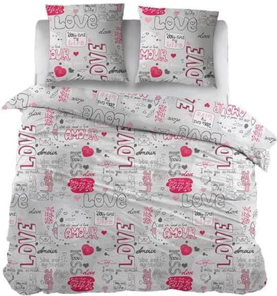 Snoozing Kiss - Dekbedovertrek - Lits-jumeaux - 240x200/220 cm - Grey