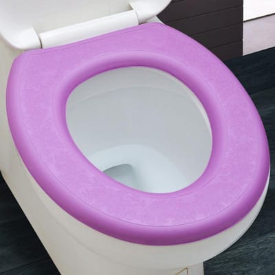 EVA O Type Toiletbrilhoes Waterdicht Closetbril Wasbaar Toiletbrilkussen Sticker Badkamer Toiletring Mat Hoes Kussen white