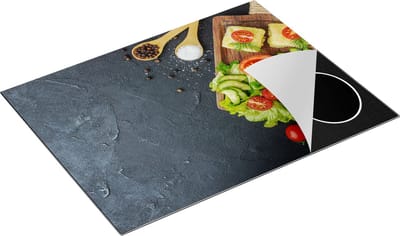 Chefcare Inductie Beschermer Groentes op een Snijplank - 77x59 cm - Afdekplaat Inductie - Kookplaat Beschermer - Inductie Mat
