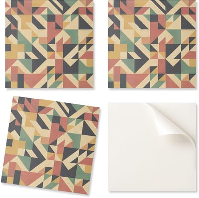 Zelfklevende PVC-tegels met een motief, perfect voor de hal: abstract geometrisch patroon, 9x30x30 cm