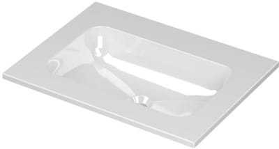 INK Aspekt Wastafel Porselein Centraal Zonder Kraangat - 600x450x15 mm - Glans Wit