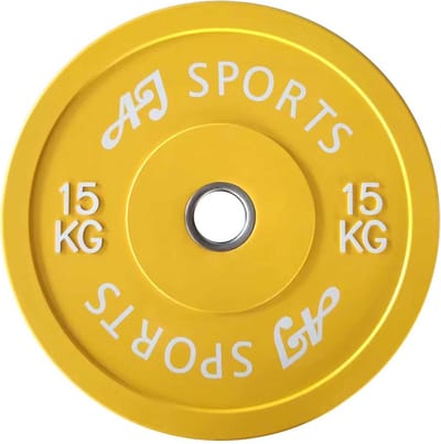 AJ-Sports Olympische Halterschijf Rubber 15 kg - halterschijf 50 mm - Gewichten set - Halters - Halterset - Halterstang - Halterbank - Fitness - Krachttraining