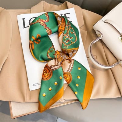 60Kleuren Luxe Sjaal Dames 70*70Cm Zijdegevoel Vierkant Haarwikkeling Foulard Satijnen Sjaal Grote Maat Hoofdband Bandana Hijab Zakdoek 70x70cm white
