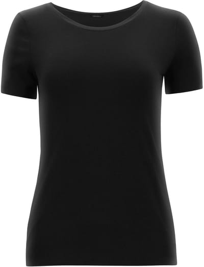 Oroblu Perfect Line Cotton - T-Shirt Short Sleeve- Kleur Zwart - Maat S