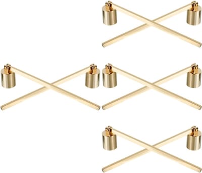Kaarsendover Sets - Kaarsenblusser Vlamdover - Kaarsen Doven - Lange Steel - 17cm x 4 stuks - Goud