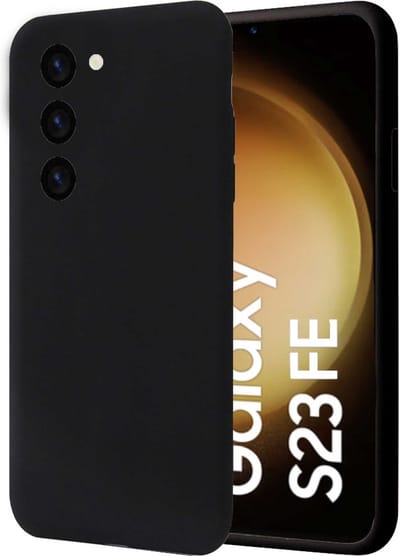 Geschikt voor Samsung Galaxy S23 FE - Hoesje - Suède Back Cover Case Zwart