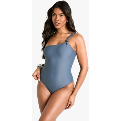 boohoo Dames Badpak met kralen op een schouder | Slate | Maat: 8