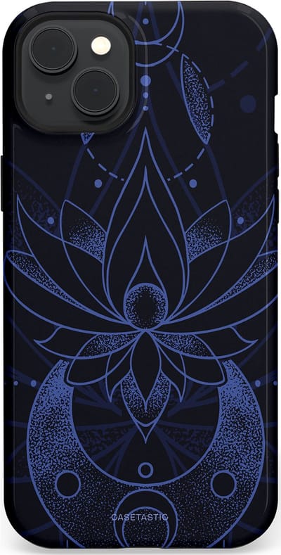 Casetastic Hoesje Geschikt voor Apple iPhone 15 Plus Magsafe - Stijlvolle Beschermende Duo-layer Case - Lotus Nacht