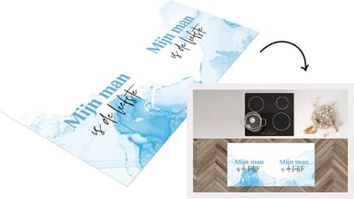 Keukenloper - Loper keuken - Quote - Mijn man is de liefste - Blauw - Liefste - 120x60 cm - Keukenloper vinyl