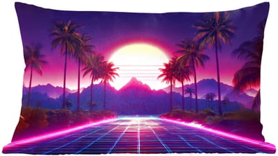 Sierkussens - Kussentjes Woonkamer - 60x40 cm - Horizon - Palmbomen - Bergen - Geel