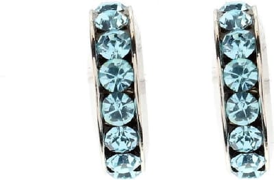 Behave - Oorstekers - Blauw kristalglans - halve ringstijl - 1,1 cm