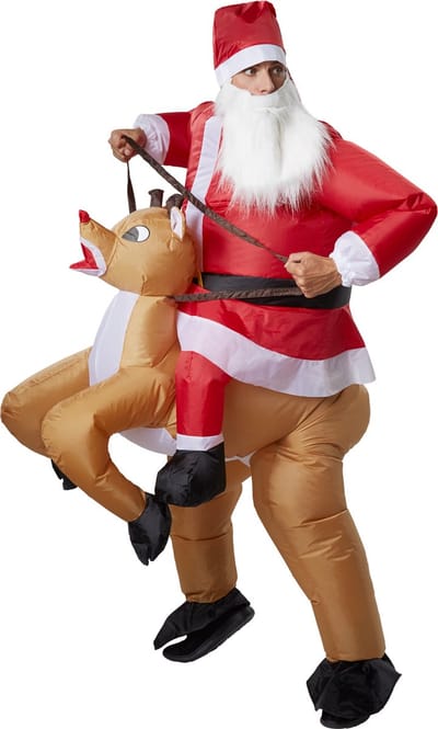 dressforfun - Opzitkostuum Santa Claus - verkleedkleding kostuum halloween verkleden feestkleding carnavalskleding carnaval feestkledij partykleding - 302358