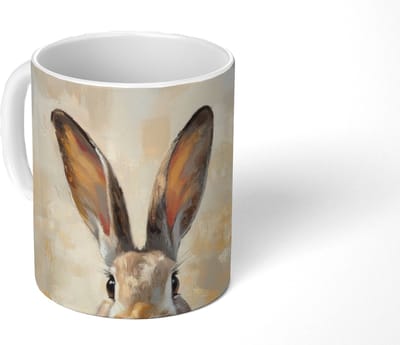 Mok - Koffiemok - Haas - Oren - Bruin - Mokken - 350 ML - Beker - Koffiemokken - Theemok