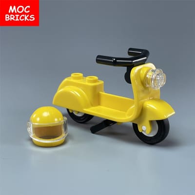 MOC City Sport Rijden Fiets Scooter Motorfiets Helm Assemblage Bouwstenen compatibel met 15396c01 Speelgoed kinder cadeaus