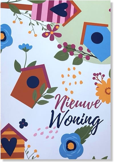 Nieuwe Woning Wenskaart - 12x17cm - Gevouwen Verhuisd kaart inclusief envelop - Nieuw Huis