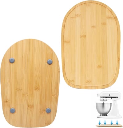 Keukenmachine Glijplank - Schuifmat Onderlegger - Gemakkelijk Verplaatsen - Antislip Onderlaag - 34 x 21 cm - Houtkleur