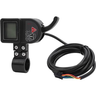 Panneau Vélo Électrique Rétroéclairage 3 Niveaux Écran LCD Étanche Compteur Guidon Vélo 48V black