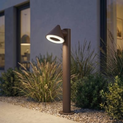Lindby LED tuinpadverlichting Soran, bruin, 60 cm, metaal, IP44