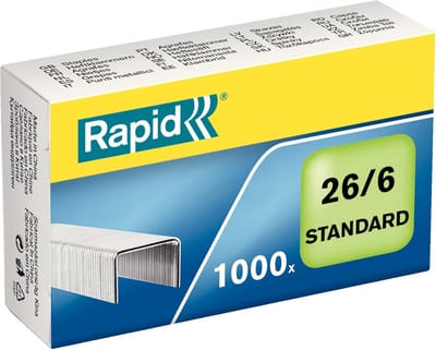 Standaard nietjes - Kantoor nietjes - Papier vastzetten - 6mm pootlengte - 1000 stuks - Grijs